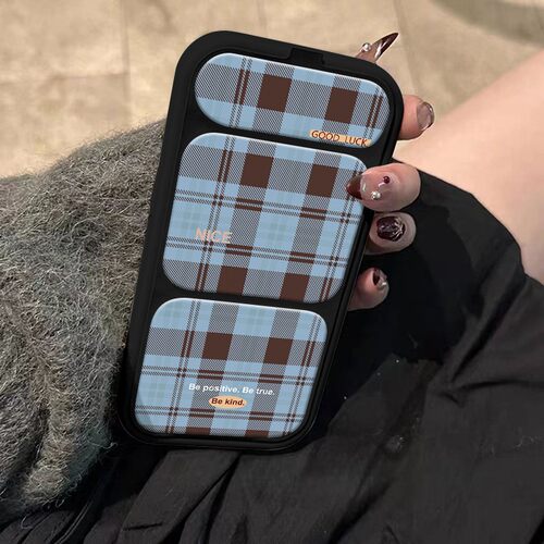 棕色格纹磁吸翻盖皮套新款适用苹果17Pro手机壳iPhone16max手机壳iPhone15小米14华为mate80pura70ip13女款12