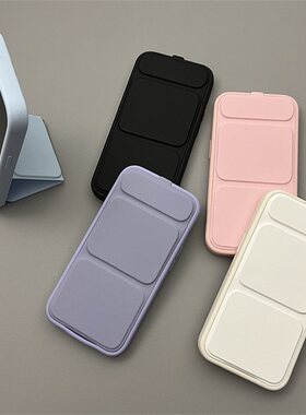 马卡龙纯色简约磁吸翻盖皮套新款适用苹果17Pro手机壳iPhone16max手机壳iPhone15小米14华为mate80pura70ip13