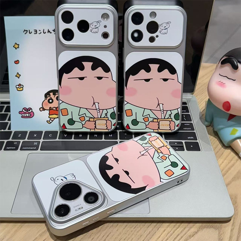 卡通喝果汁小新适用苹果17Promax手机壳iPhone16pro14小米17华为mate80pura80k90nova15荣耀400x300magic8s30