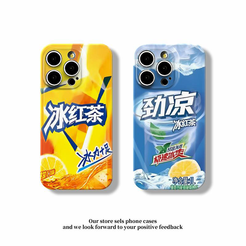 情侣创意劲凉冰红茶适用苹果17Promax手机壳iPhone16pro小米15华为mate80pura80k90reno14荣耀500x300findx8