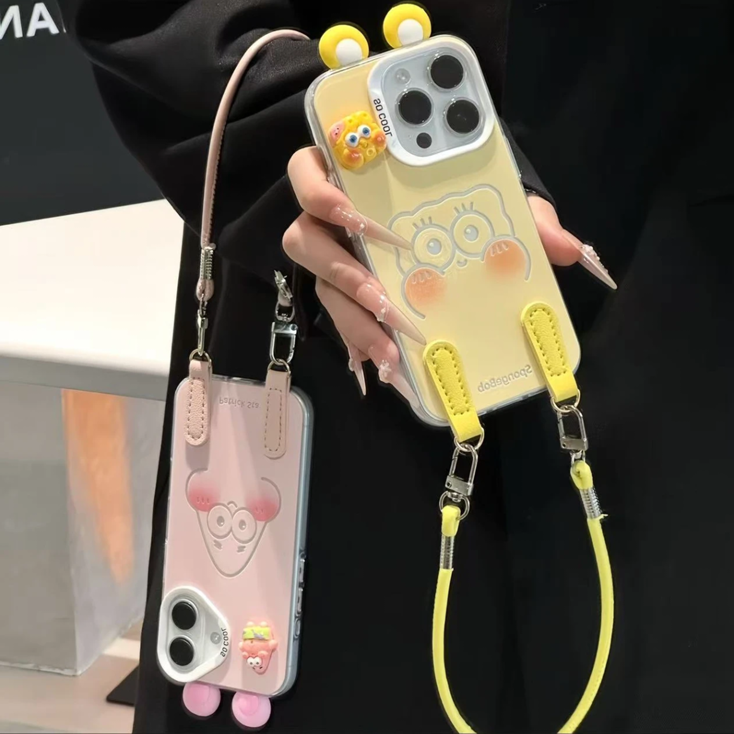 情侣派大星海绵线条适用苹果17Pro手机壳iPhone16max小米15华为mate80pura70k60nova14荣耀400vivox200iqoo13