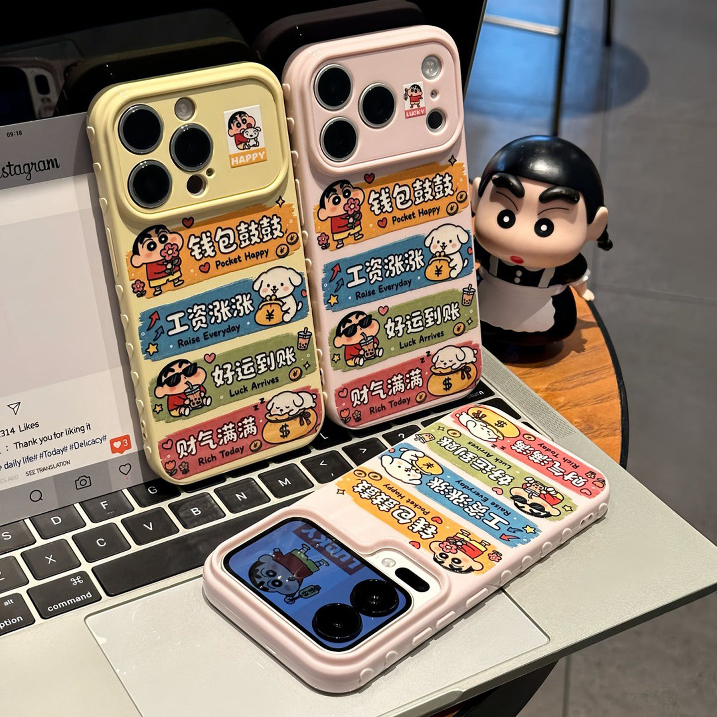 可爱卡通钱包鼓鼓小新适用苹果18promax手机壳iPhone17pro小米17华为mate90pura80K100nova16荣耀600x200s30