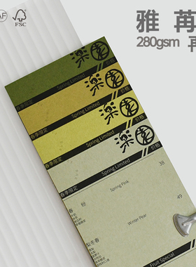 规律REVIVAL雅苒A4空白莫兰迪色280g特种纸酒单创意菜单卡片定制