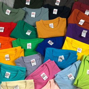 230克重磅加厚彩色t恤女宽松纯色纯棉短袖 t恤女黑白色上衣打底衫