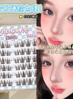 免胶免卸~蜜小盒无梗春甜系列睫毛！小糖豆桃桃乐上镜狐系日常