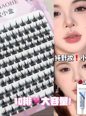蜜小盒10排纯野大容量款懒人假睫毛自然浓密上镜漫画睫毛女MXH019
