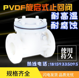 pvdf止回阀耐腐蚀止回阀DN40 塑料化工PVDF旋启式 回阀