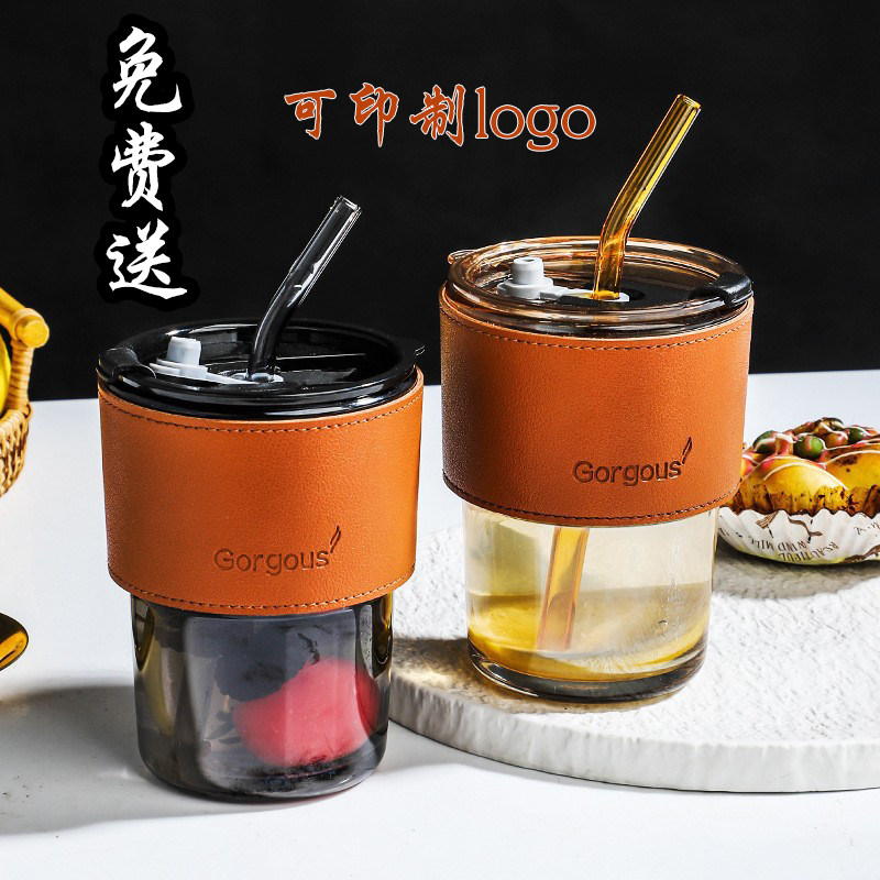 刻字竹节杯玻璃杯定制logo
