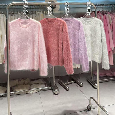 阿尔巴斯100%针织圆领一体成衣常规款羊绒衫休闲冬日休闲2055