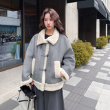 皮毛一体羊羔毛加绒外套155-8707-P215K315，女装短外套，世纪海洋