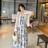 甜美开衫水墨吊带连衣裙套装女夏2025新款温柔风独特漂亮爆款长裙，女装套装/套裙，世纪海洋