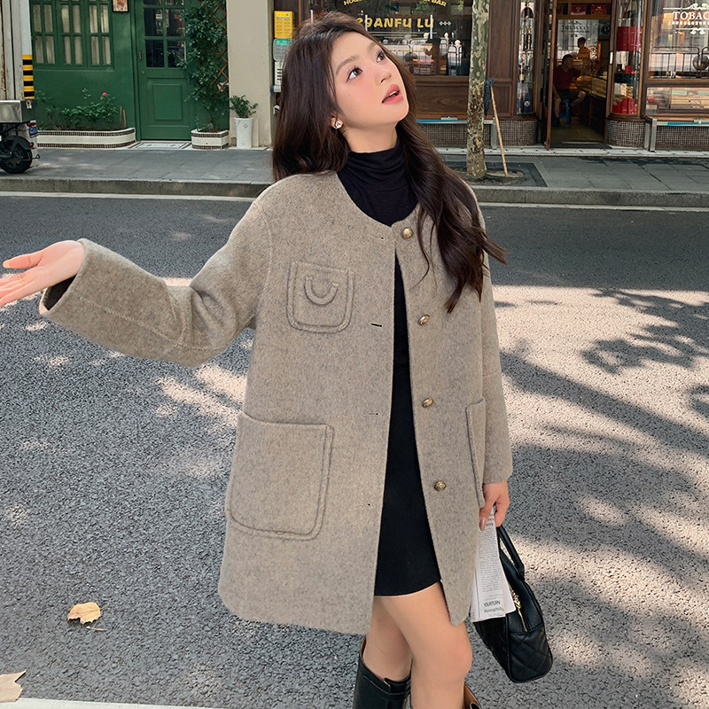 山羊绒双面呢大衣155-8212-P255控355,女装毛呢外套,世纪海洋