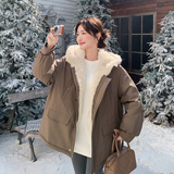 棉衣羊羔毛拼接连帽外套155-8705-P225K310,女装派克服,世纪海洋, 棉衣羊羔毛拼接连帽外套155-8705-P225K310,女装派克服,世纪海洋,