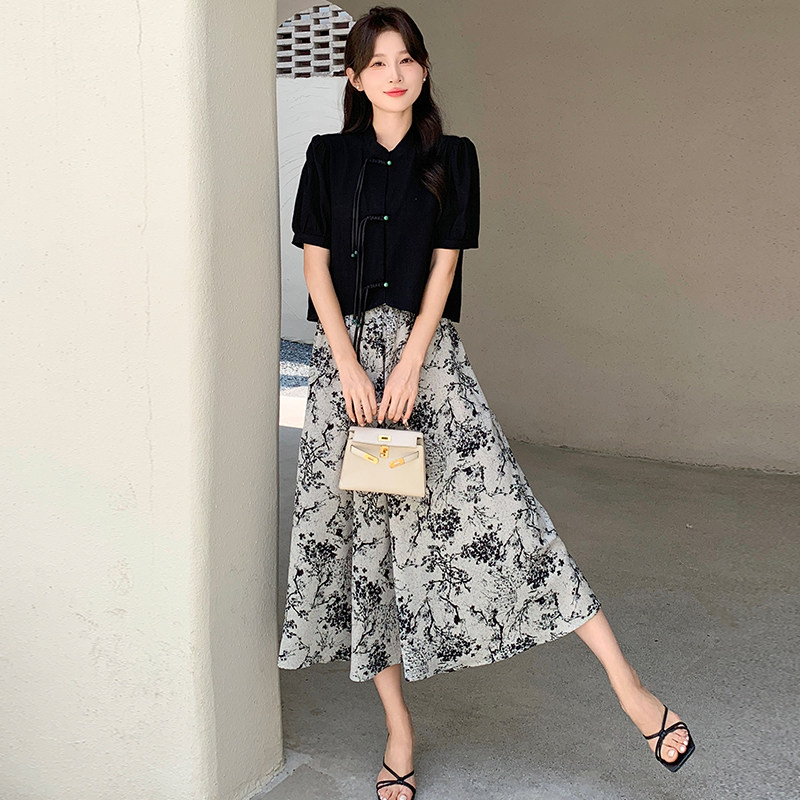 碎花风新中式套装裙女夏2024新款两件套155-617-P115K168,商品下架区,世纪海洋