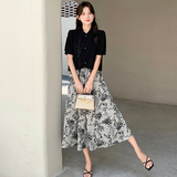碎花风新中式套装裙女夏2024新款两件套155-617-P115K168，商品下架区，世纪海洋