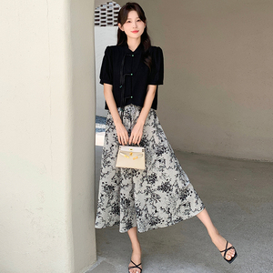 碎花风新中式套装裙女夏2024新款两件套155-617-P115K168图片
