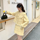 【现货】毛花呢重工艺特种纱小香外套+裙子套装155-8623-P195K270，女装套装/套裙，世纪海洋