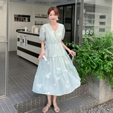 【现货】法式复古碎花连衣裙155-8610-P140K210，女装连衣裙，世纪海洋