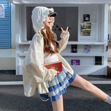 韩系减龄木耳边碎花连帽防晒衣服女夏薄款宽松设计感小众运动外套，女装套装/套裙，世纪海洋