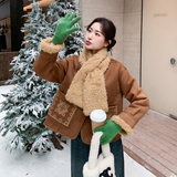 【现货】羊羔毛加绒皮毛一体送围巾刺绣外套155-8701-P215K300，女装短外套，世纪海洋