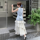 【下架】无袖上衣+半身裙两件套155-8615-P165K235，女装套装/套裙，世纪海洋