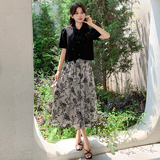 碎花风新中式套装裙女夏2024新款两件套155-617-P115K168，商品下架区，世纪海洋