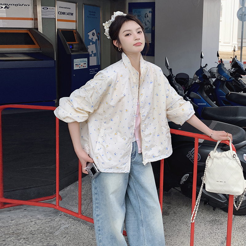 2025春季新款韩版宽松休闲百搭小清新碎花减龄外套甜美时尚外套女，女装短外套，世纪海洋