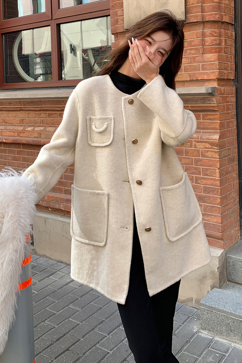 山羊绒双面呢大衣155-8212-P255控355,女装毛呢外套,世纪海洋