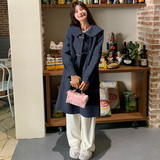 粉色娃娃领双面呢羊绒大衣女2025冬新款韩系超好看牛角扣毛呢外套，女装毛呢外套，世纪海洋