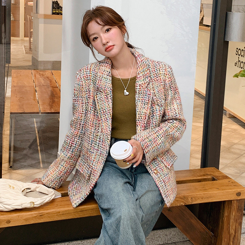 chic毛呢西装外套女2025秋新款独特超好看小香风百搭气质韩版西服,商品下架区,世纪海洋