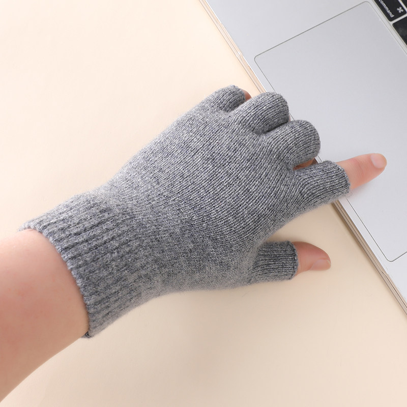 纯羊毛半指手套男女分指保暖加厚时尚针织冬季骑行办公室写字手套,服饰配件/皮带/帽子/围巾,手套,淘宝优惠券,粉丝福利购,淘宝优惠卷