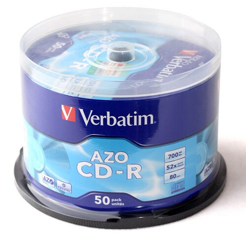 原装威宝CD-R浅蓝蓝釉50片装52X刻录光盘AZO无损音乐碟发烧62506