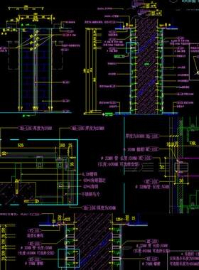 石材瓷砖大理石柱子干挂工艺参考细节大样图cad施工图节点剖面图