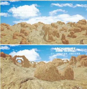 创意/大型沙漠石林/石头石阵/无人区/荒漠/景观配景雕塑/su模型