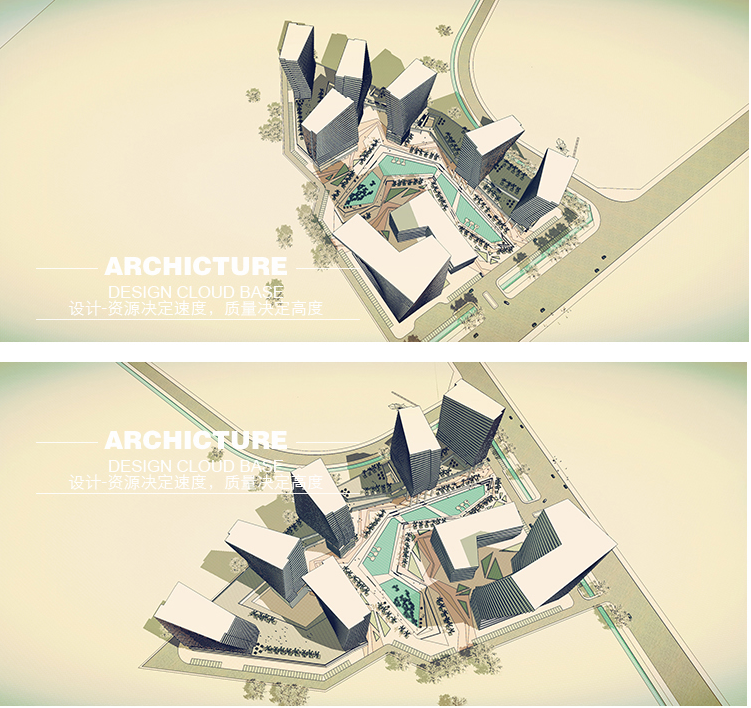 现代/曲线/多/高层/社会福利中心/办公/建筑规划景观设计/su模型