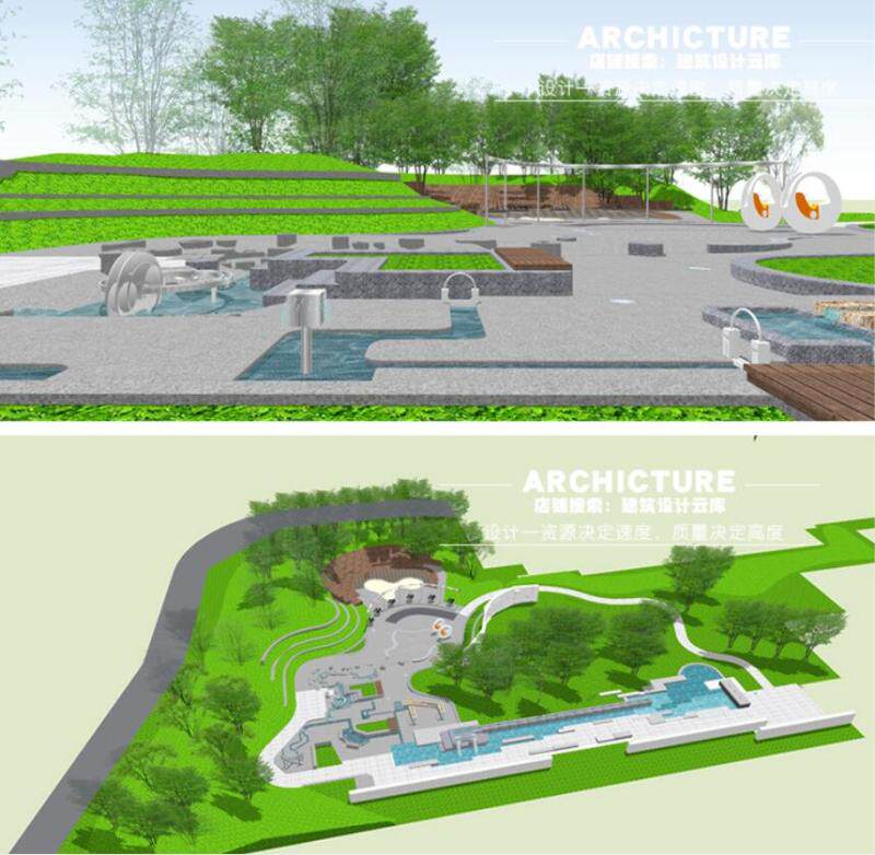 创意童趣公园广场儿童公园水景乐园景观规划设计su草图大师