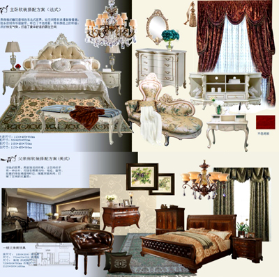 新古典法式风格别墅软装陈设概念PPT设计方案 可编辑模板 素材