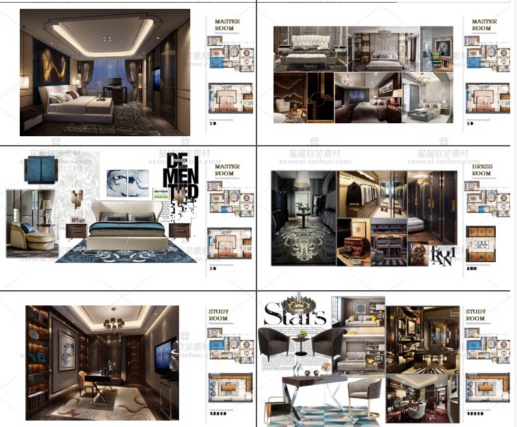 时尚奢华美式风格别墅室内软装ppt设计方案(可编辑)素材