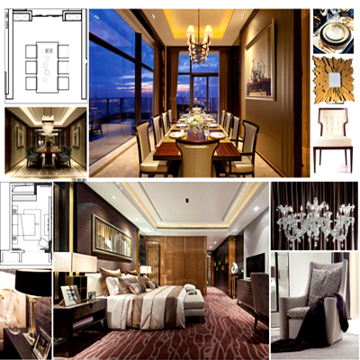 2套美式古典风格样板房软装设计PPT概念方案（内容可编辑）资料