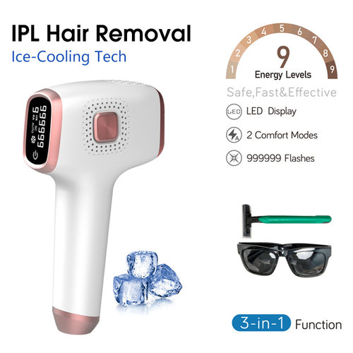 Portable 3-in1 Ice Cooling SkinRejuvenation IPL Hair Removal