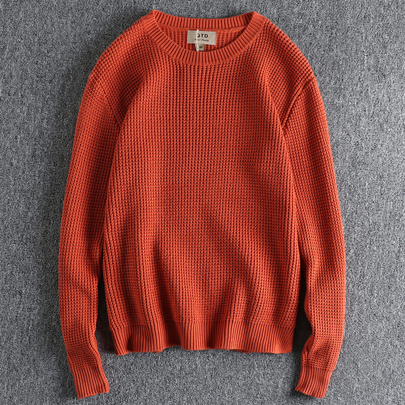 纯色复古提花针织衫毛衣