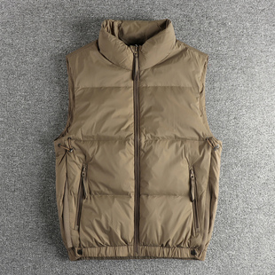 侧边开衩设计感90鸭绒保暖羽绒服马甲男美式 坎肩夹克 潮流休闲无袖