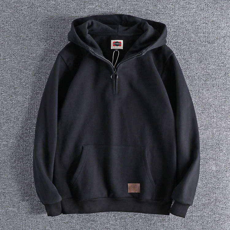 新款半开领青年厚实毛圈秋冬外套