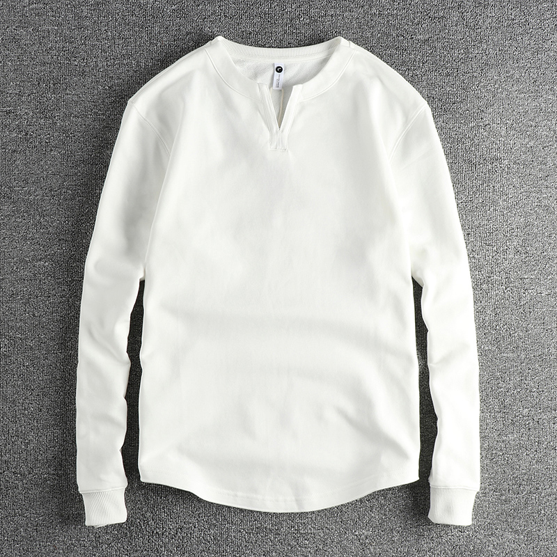 V领设计美式基础款卫衣