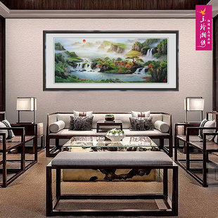 玉玲湘绣纯手工绣花精品湘绣装饰画客厅办公室会议室装饰画沙坪绣