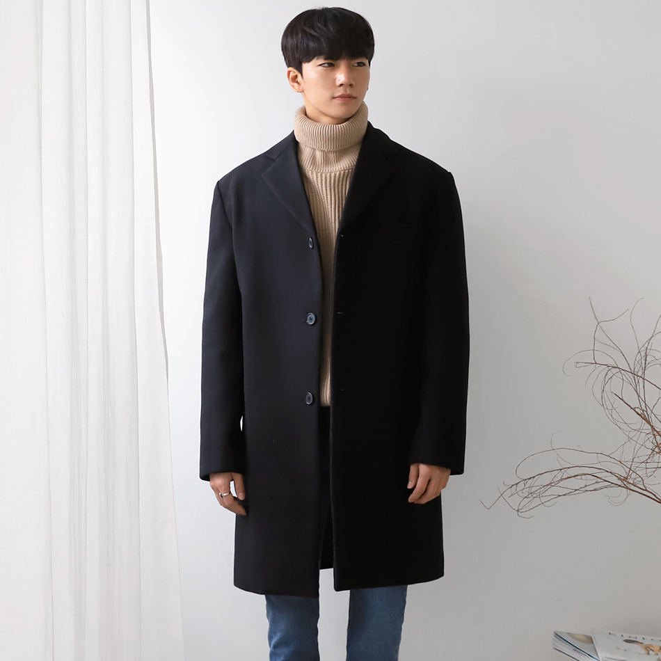 秋冬呢子男大衣长款韩版外套