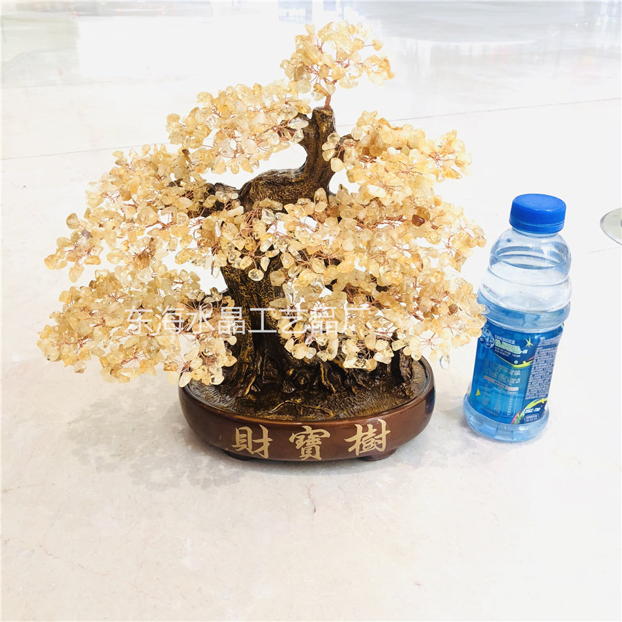 핑크 황수정 나무 장식품 복숭아 꽃 나무 모양 공예 사무실 홈 크리 에이 티브 장식 선물 원시 돌 보라색