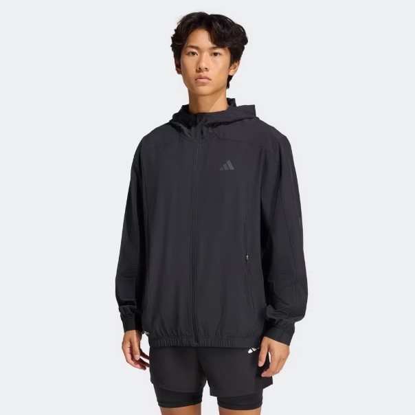 Adidas阿迪达斯正品新款春秋男子连帽梭织速干休闲夹克外套KQ7481