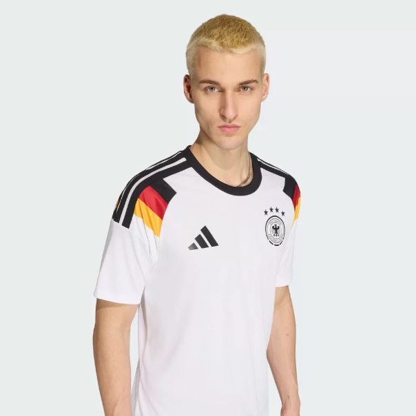 Adidas阿迪达斯正品新款夏季男德国主场球运动服短袖T恤JZ4556