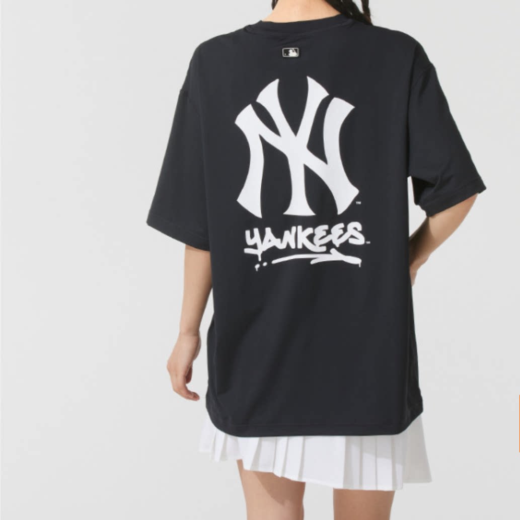 MLB正品男女情侣中性大标短袖T恤
